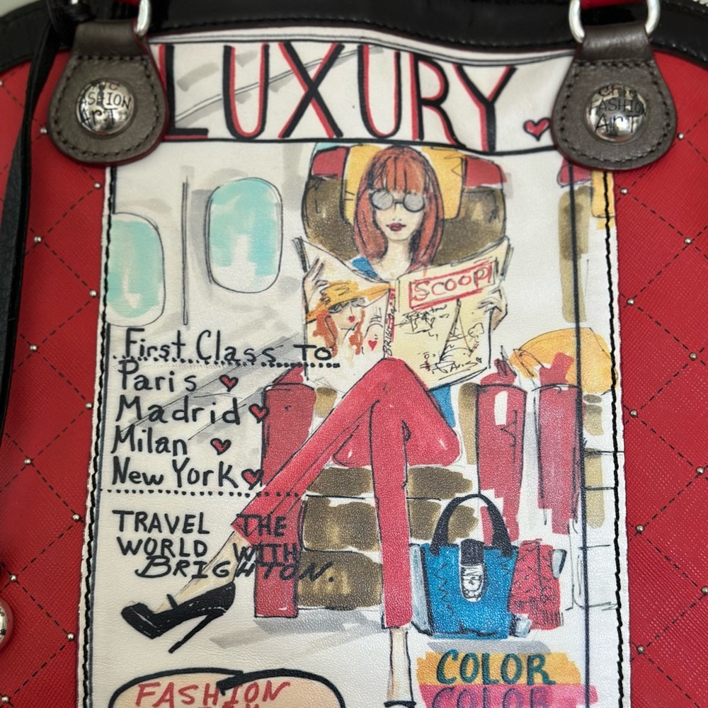 Brighton Red and Black Tote Bag - Picture 4 of 11